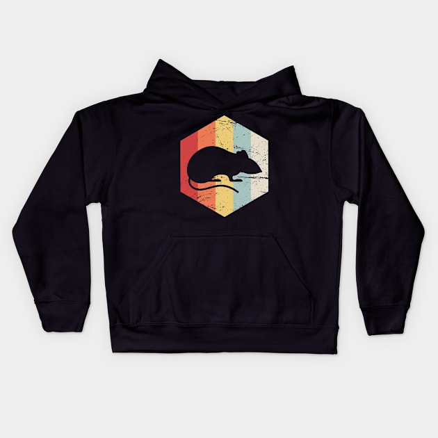 Retro 70s Mouse Kids Hoodie by MeatMan